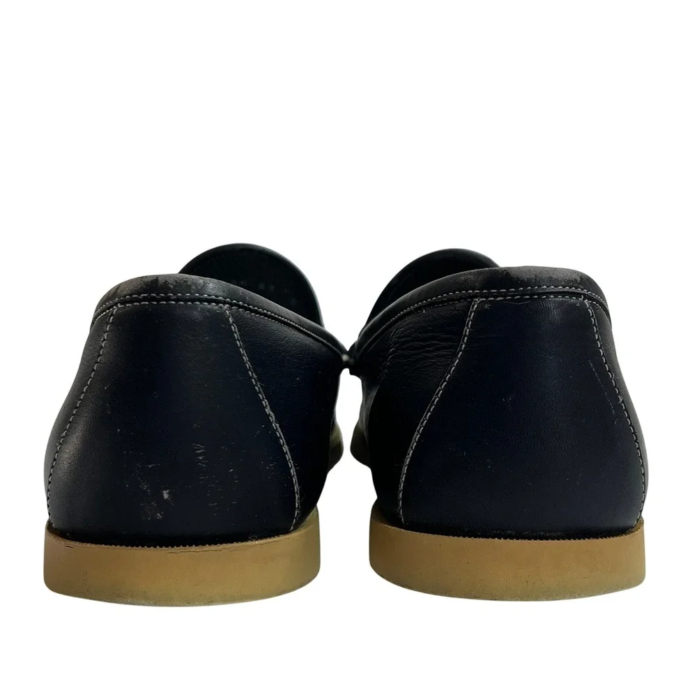 Gucci Horsebit Loafers Mens EU43 Black Leather Made Italy Rubber Sole Vintage